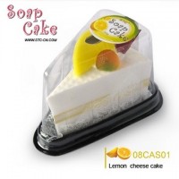 Natural handmade lemon bath cake shaped soap